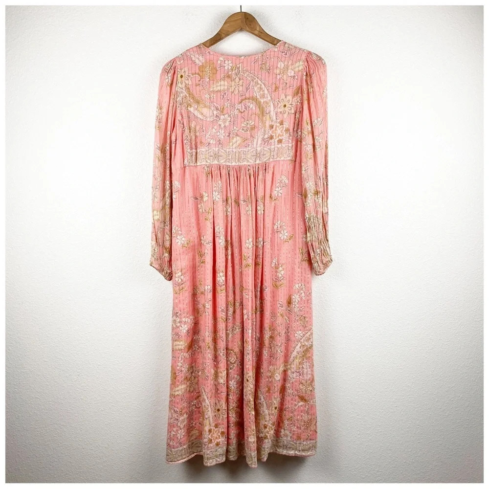 Spell And The Gypsy Collective Hendrix Boho Midi‎ Dress in Dusty Pink Size Small - Picture 7 of 15